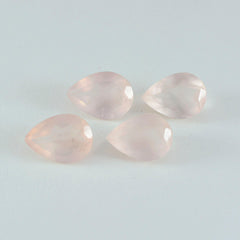 riyogems 1pc quartz rose à facettes 12x16 mm forme de poire une pierre précieuse en vrac de qualité