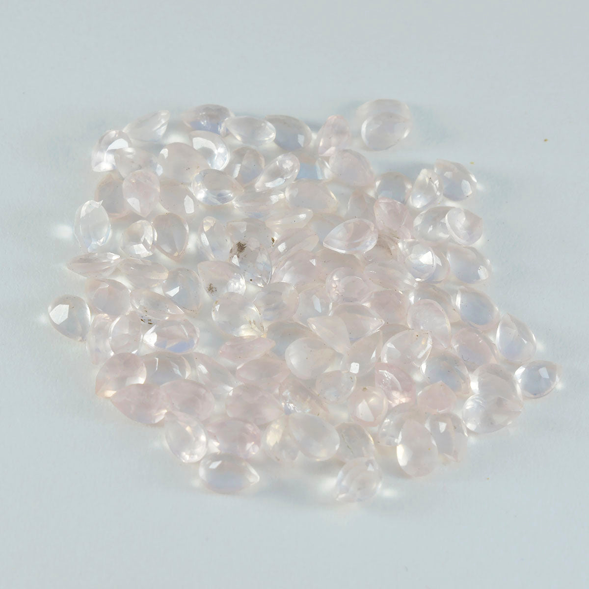 Riyogems 1pc quartz rose rose à facettes 3x5mm forme de poire gemme de merveilleuse qualité