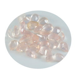 Riyogems 1pc quartz rose rose à facettes 4x6mm forme de poire pierres précieuses de qualité douce