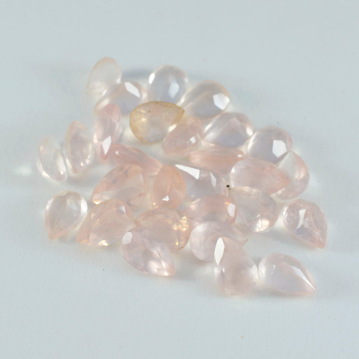 riyogems 1 pezzo di quarzo rosa sfaccettato 4x6 mm a forma di pera gemme di qualità dolce