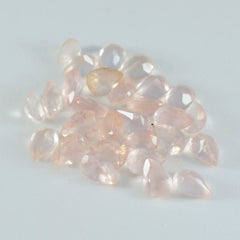 Riyogems 1PC Pink Rose Quartz Faceted 4x6 mm Pear Shape sweet Quality Gems