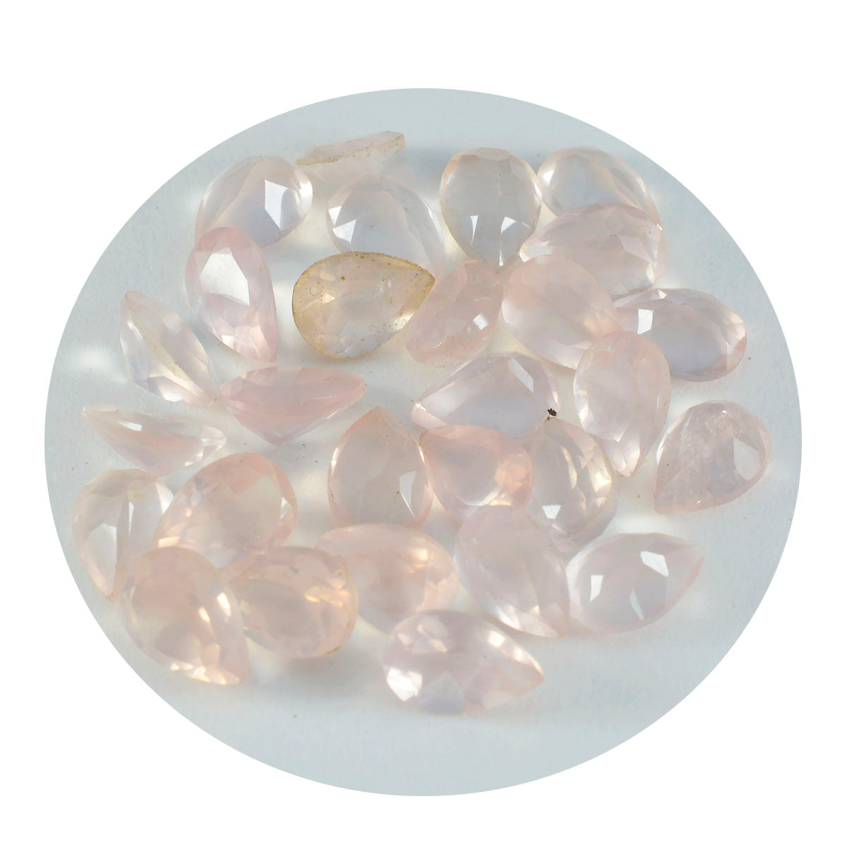 Riyogems 1PC Pink Rose Quartz Faceted 5x7 mm Pear Shape superb Quality Stone