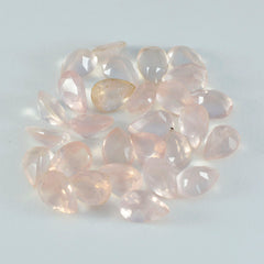 Riyogems, 1 pieza, cuarzo rosa facetado, 5x7mm, forma de pera, piedra de excelente calidad