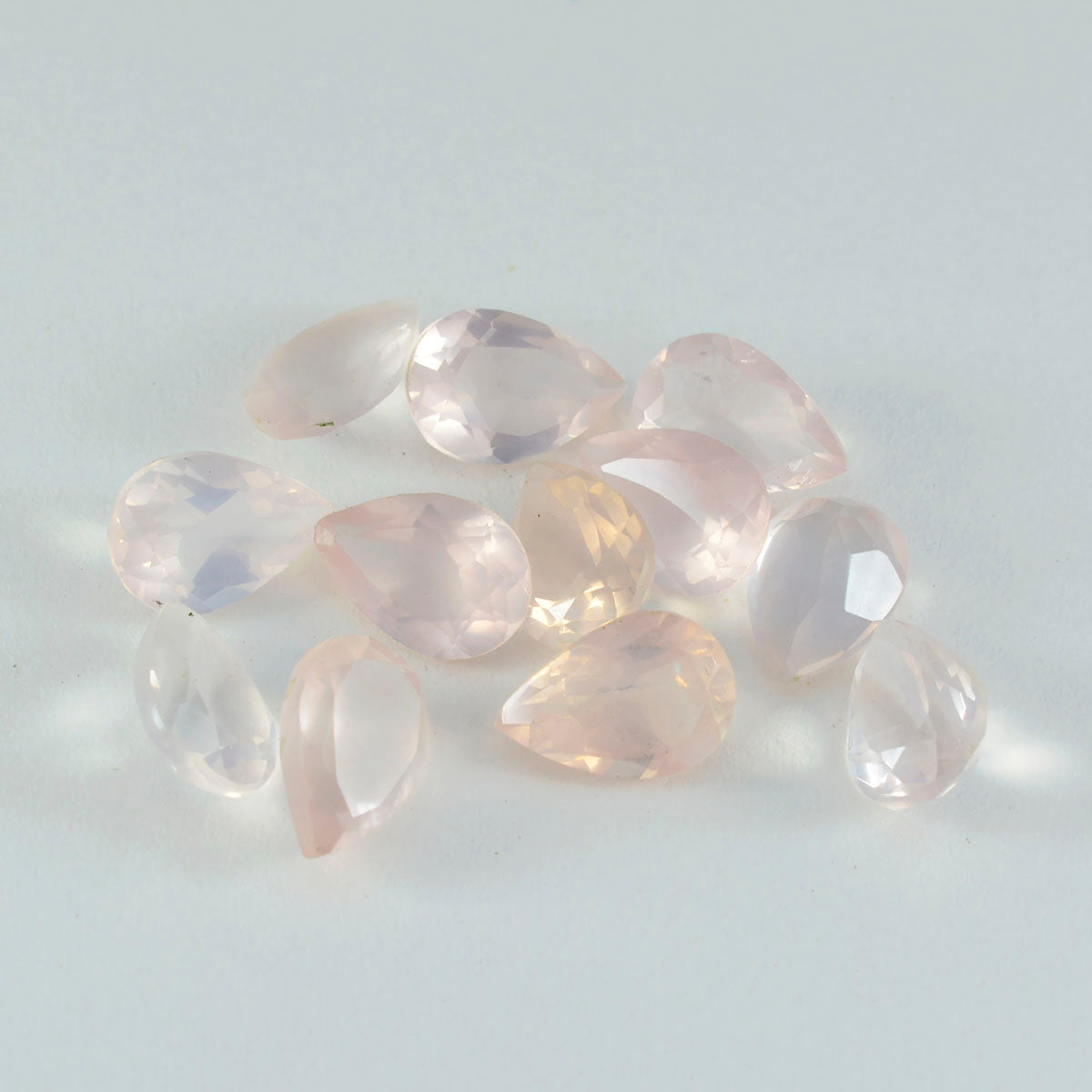 riyogems 1pc quartz rose à facettes 6x9 mm forme de poire pierre précieuse de qualité impressionnante