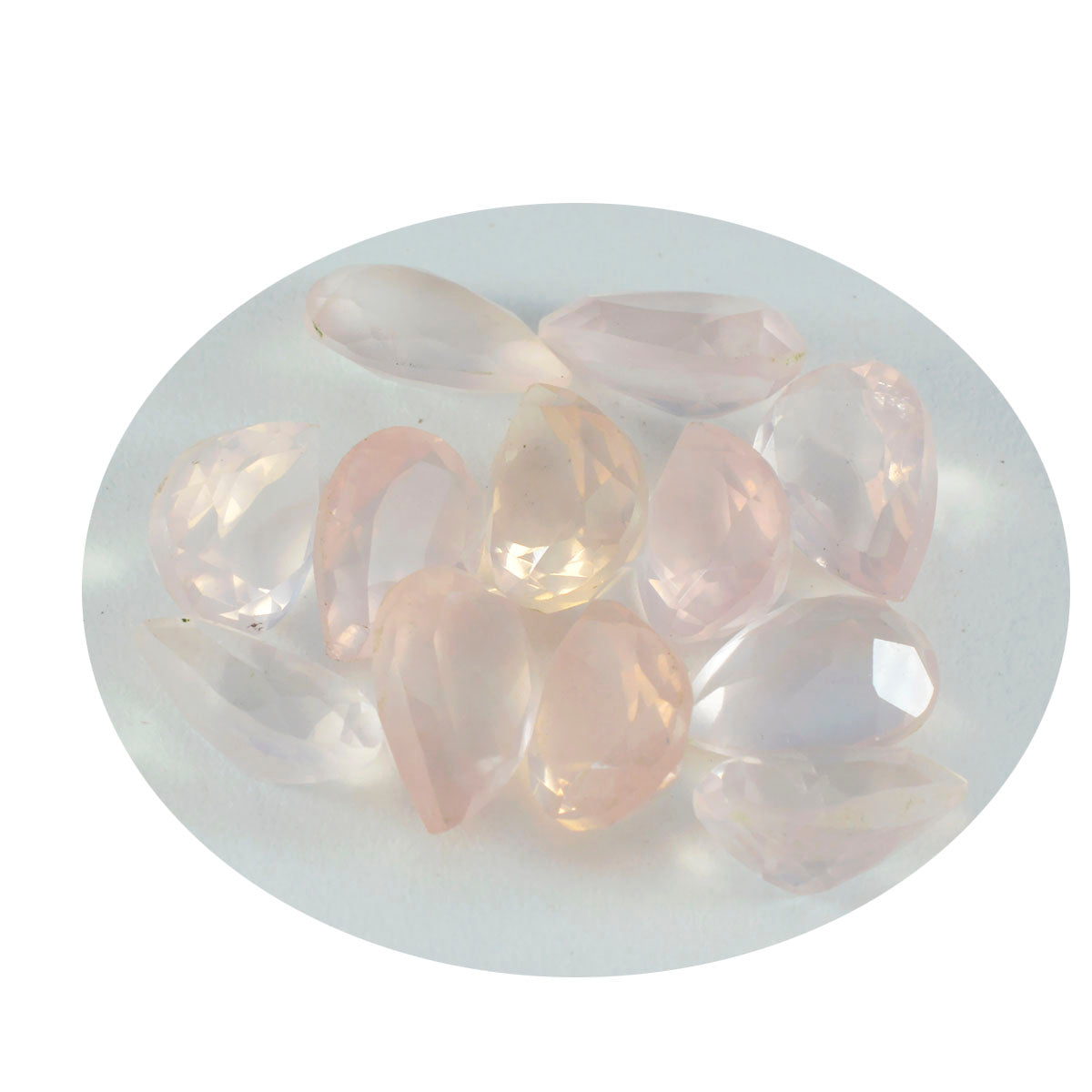 riyogems 1 pezzo di quarzo rosa sfaccettato 7x10 mm a forma di pera, gemma sfusa di qualità di bellezza