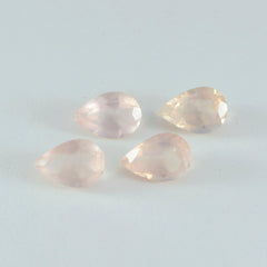 Riyogems 1pc quartz rose à facettes 8x12mm forme de poire qualité incroyable pierres précieuses en vrac