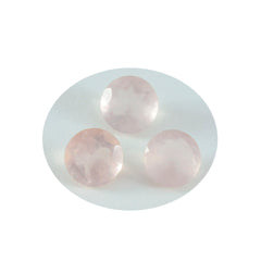 Riyogems 1PC Pink Rose Quartz Faceted 10x10 mm Round Shape attractive Quality Gem