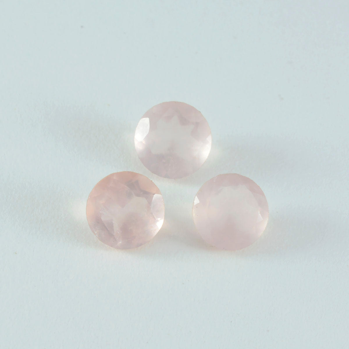 Riyogems, 1 pieza, cuarzo rosa facetado, 10x10mm, forma redonda, gema de calidad atractiva