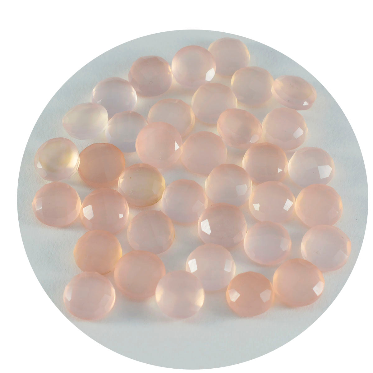 riyogems 1 pieza de cuarzo rosa facetado 13x13 mm forma redonda piedra preciosa de buena calidad