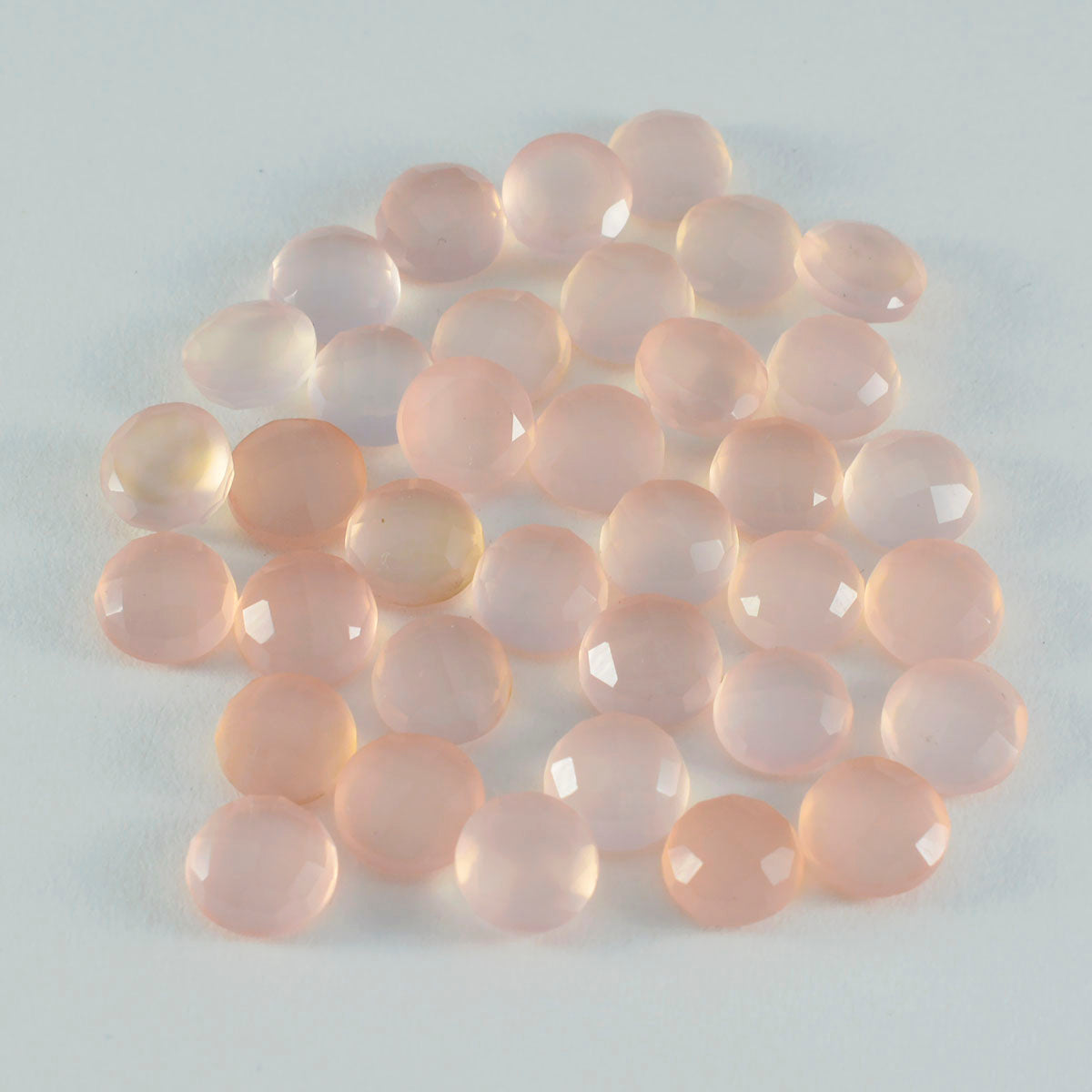 riyogems 1 pezzo di quarzo rosa sfaccettato 13x13 mm di forma rotonda, pietra preziosa di bell'aspetto