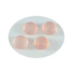 Riyogems, 1 pieza, cuarzo rosa facetado, 14x14mm, forma redonda, gema suelta de buena calidad