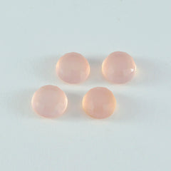 Riyogems 1 pièce de quartz rose à facettes 14x14mm, forme ronde, belle qualité, pierre précieuse en vrac