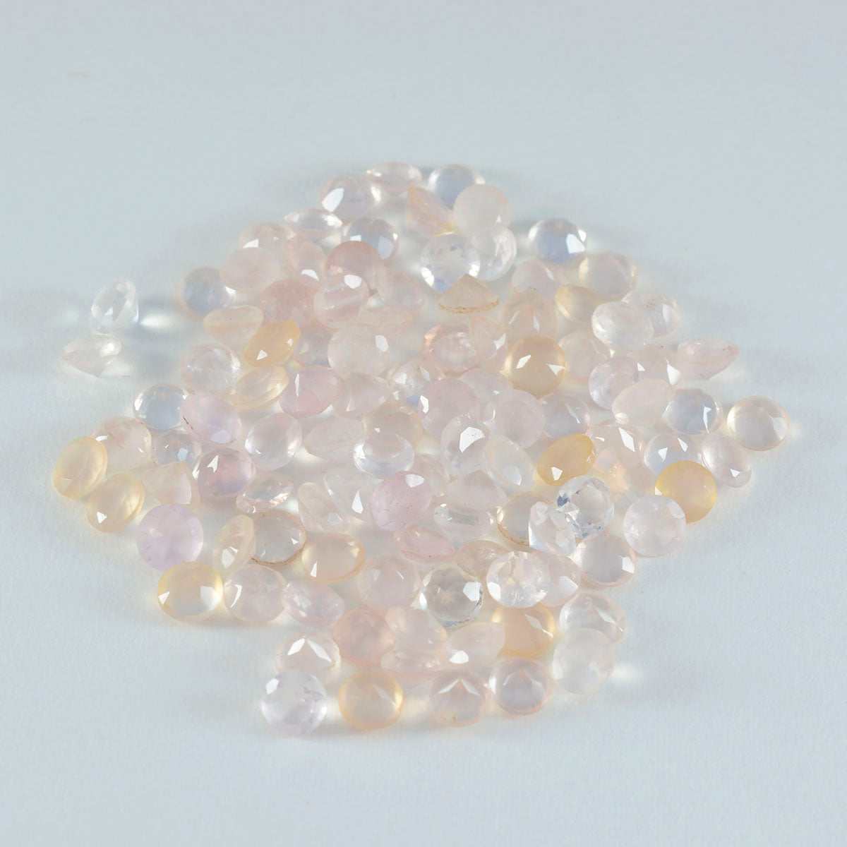 Riyogems 1PC Pink Rose Quartz Faceted 4x4 mm Round Shape A+ Quality Stone