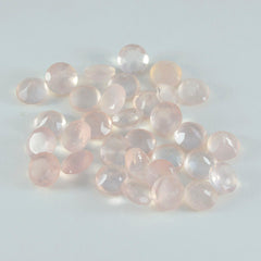 Riyogems, 1 pieza, cuarzo rosa facetado, 6x6mm, forma redonda, gema suelta de calidad A1