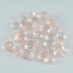 Riyogems 1pc quartz rose à facettes 7x7mm forme ronde bonne qualité pierres précieuses en vrac