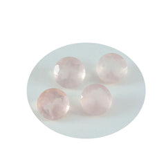 Riyogems 1 Stück rosafarbener Rosenquarz, facettiert, 8 x 8 mm, runde Form, schöne Qualität, loser Stein