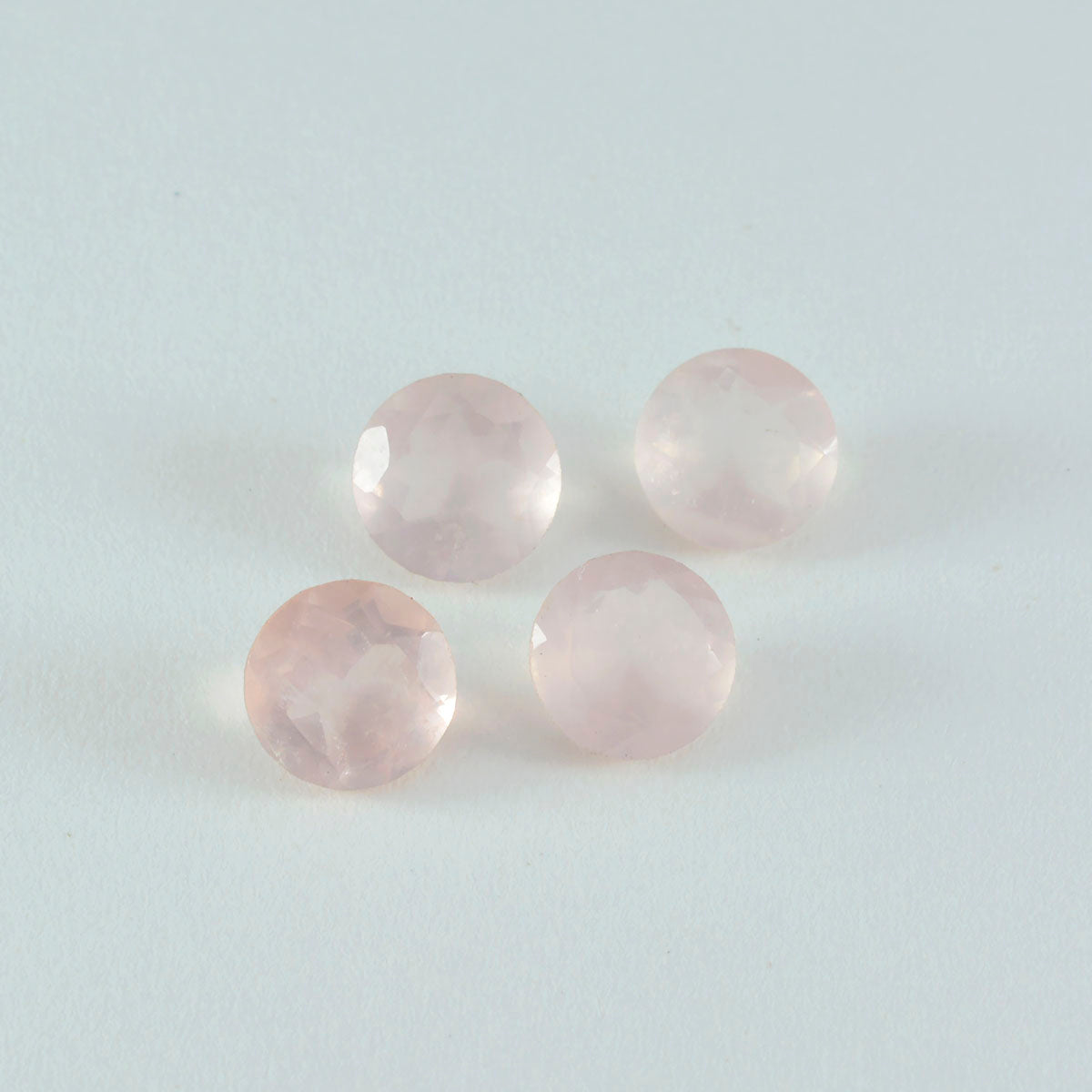 Riyogems 1PC roze rozenkwarts gefacetteerd 8x8 mm ronde vorm mooie kwaliteit losse steen