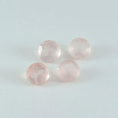 Riyogems 1PC Pink Rose Quartz Faceted 8x8 mm Round Shape Nice Quality Loose Stone