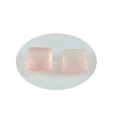 riyogems 1pc ピンク ローズクォーツ ファセット 13x13 mm 正方形の形状の素晴らしい品質のルース宝石