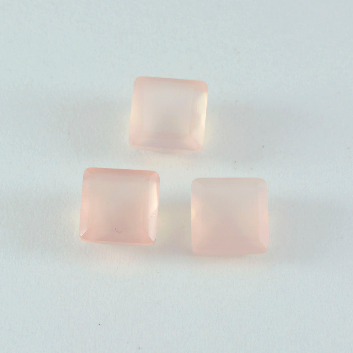 riyogems 1 pezzo di quarzo rosa sfaccettato 14x14 mm di forma quadrata, gemma di straordinaria qualità