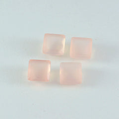 Riyogems 1PC Pink Rose Quartz Faceted 15x15 mm Square Shape beauty Quality Gems