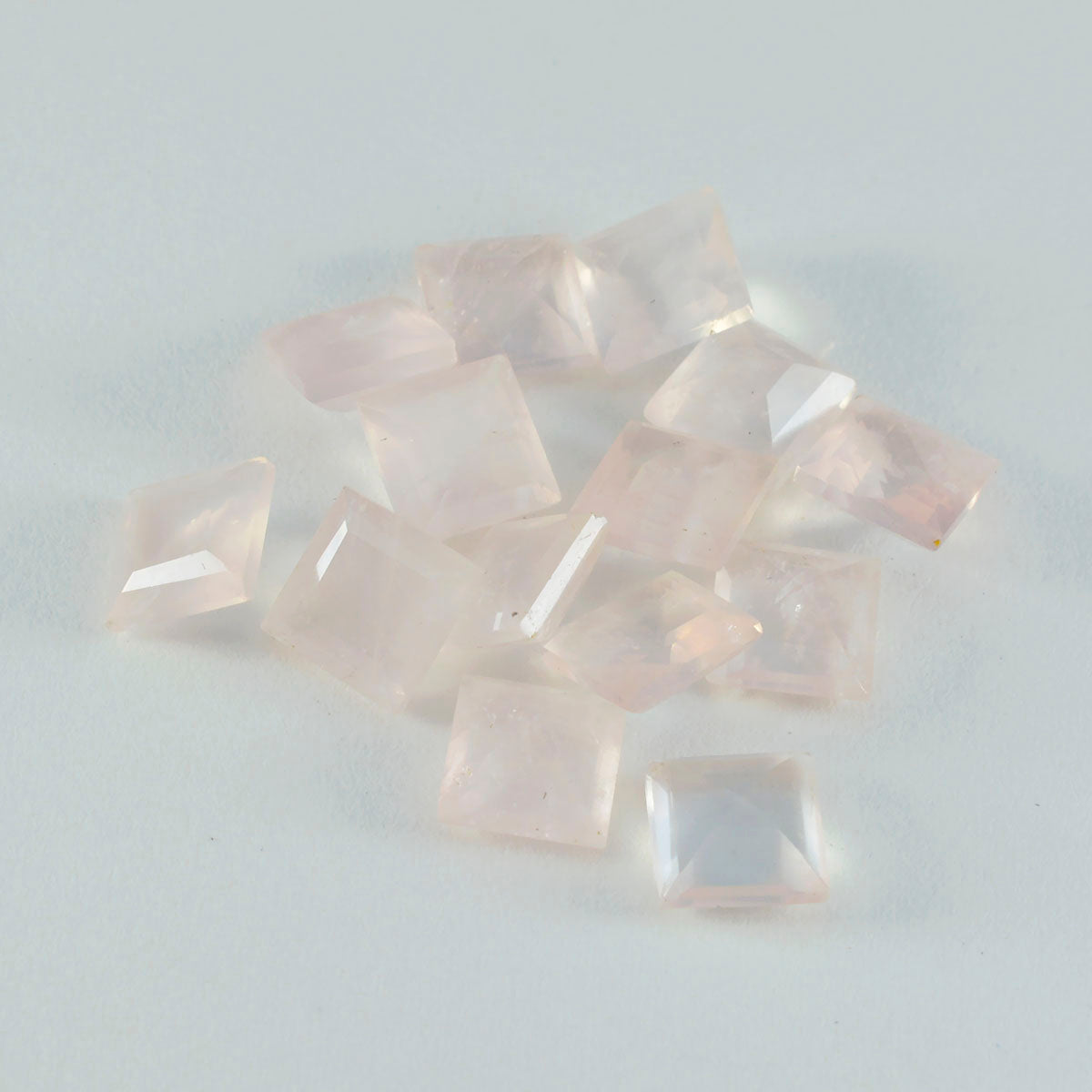 Riyogems 1PC Pink Rose Quartz Faceted 4x4 mm Square Shape pretty Quality Loose Stone