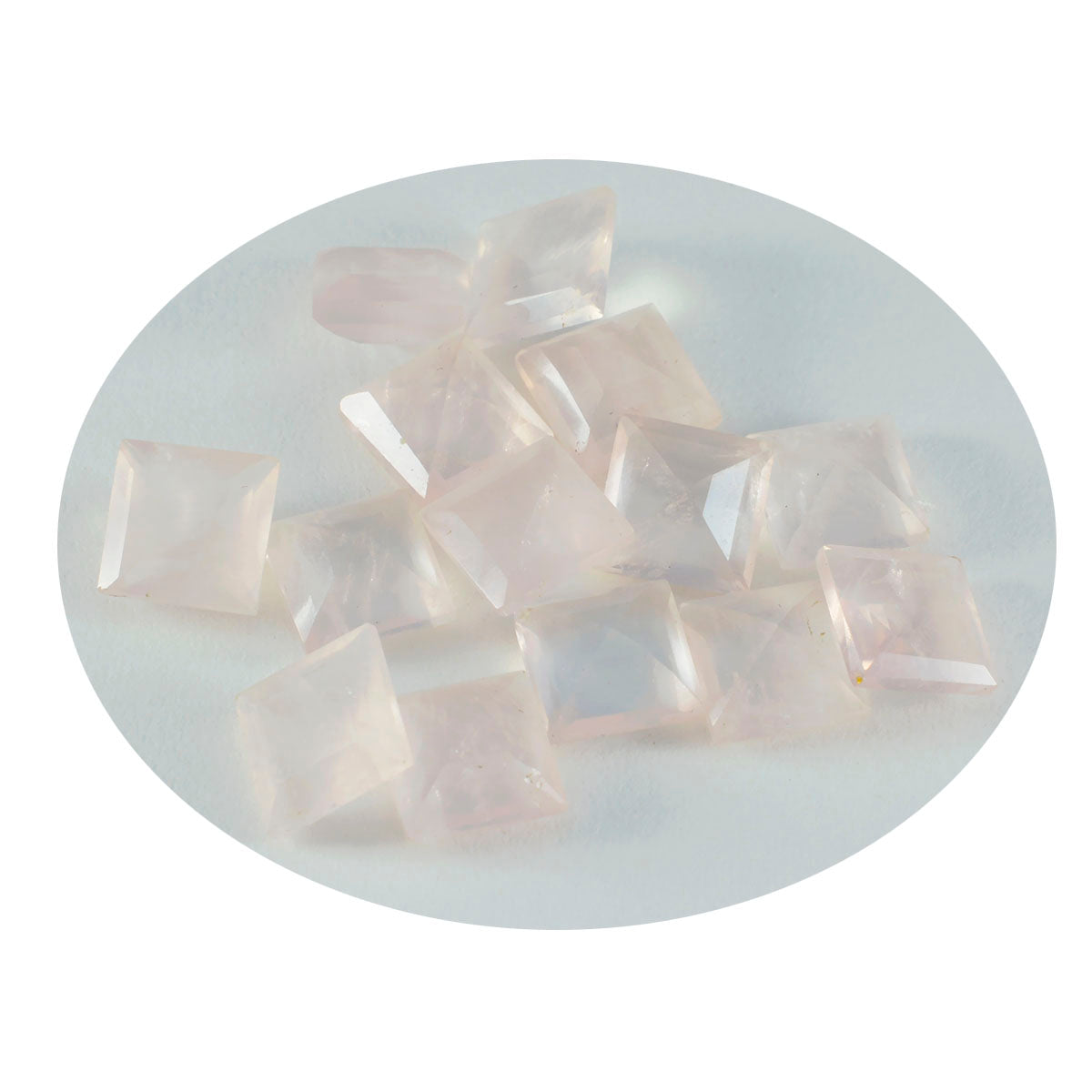 riyogems 1pc quartz rose à facettes 5x5 mm forme carrée qualité étonnante pierre précieuse en vrac