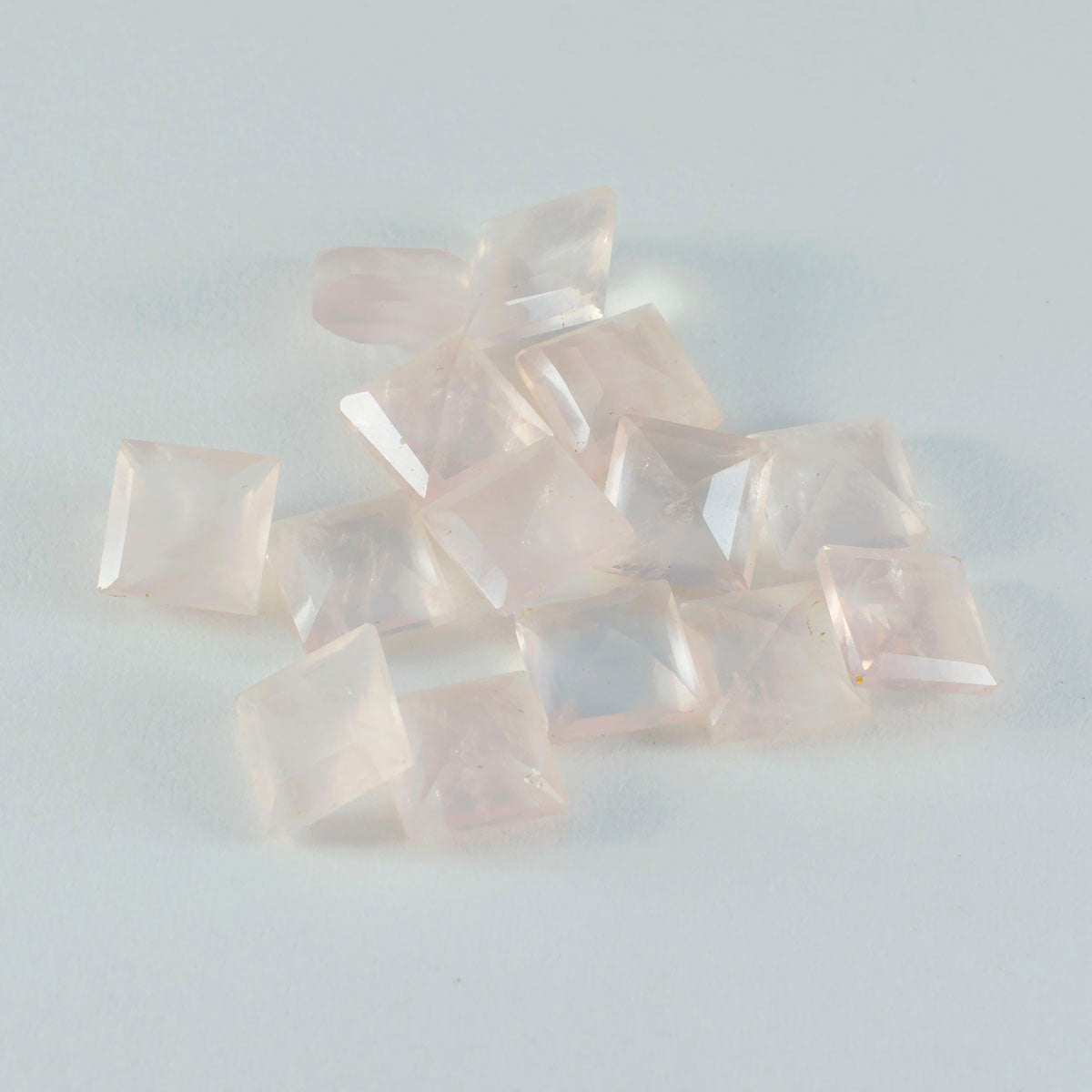 riyogems 1 pezzo di quarzo rosa sfaccettato 5x5 mm di forma quadrata, pietra preziosa sfusa di qualità sorprendente
