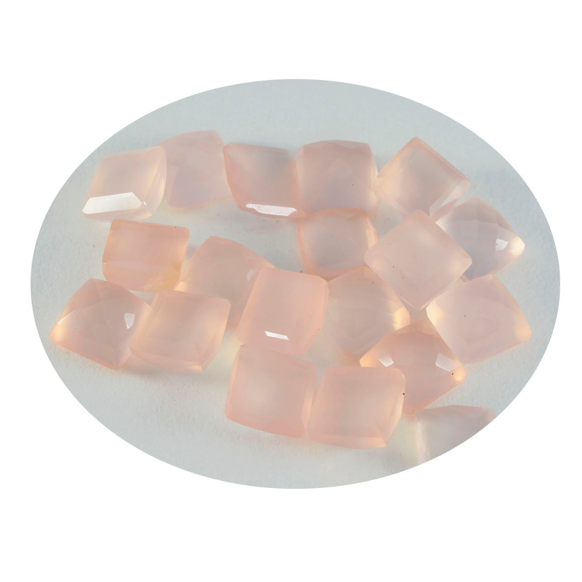 Riyogems 1pc quartz rose rose à facettes 6x6mm forme carrée belle gemme de qualité