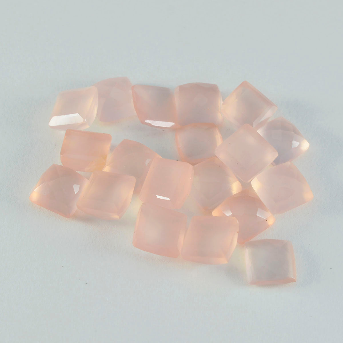 riyogems 1pc ピンク ローズ クォーツ ファセット 6x6 mm 正方形の美しい品質の宝石