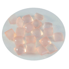 riyogems 1 pz quarzo rosa sfaccettato 7x7 mm forma quadrata gemme di bella qualità