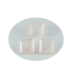 riyogems 1pc quartz rose à facettes 9x9 mm forme carrée pierre précieuse de qualité fantastique