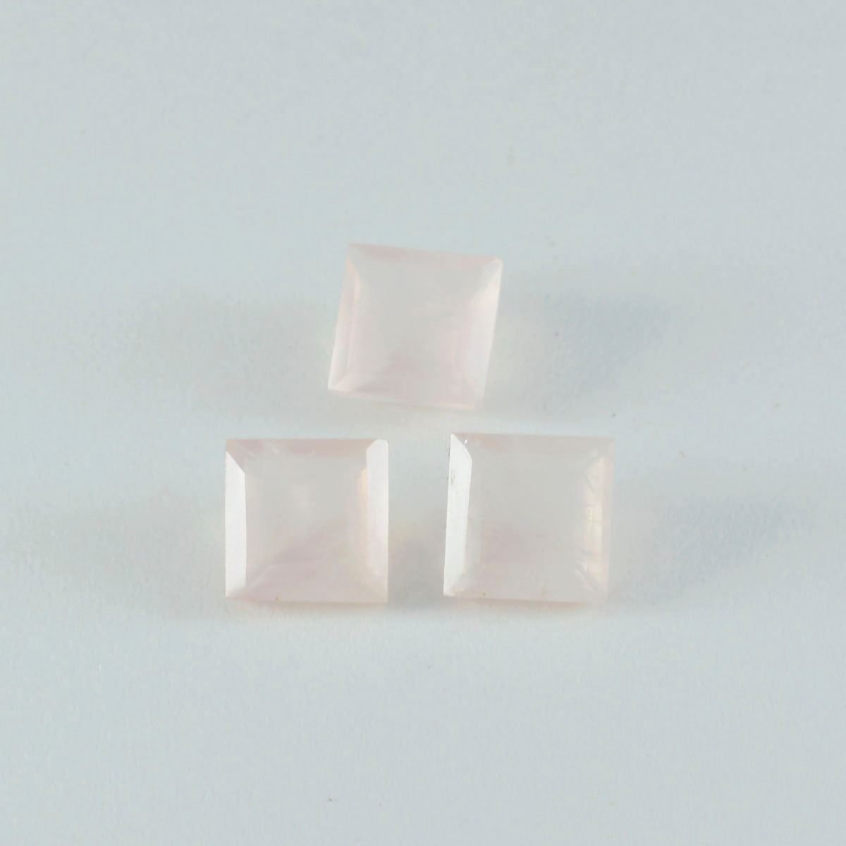 Riyogems 1PC Pink Rose Quartz Faceted 9x9 mm Square Shape fantastic Quality Gemstone