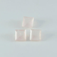 Riyogems 1PC roze rozenkwarts gefacetteerd 9x9 mm vierkante vorm fantastische kwaliteitsedelsteen