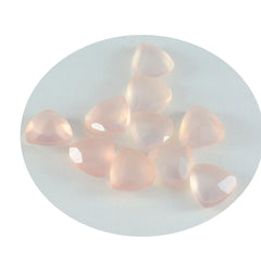 riyogems 1шт розовый кварц ограненный 10х10 мм форма триллион А+1 драгоценный камень качества