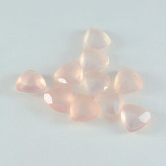 riyogems 1pc quartz rose à facettes 10x10 mm forme trillion a+1 gemme de qualité