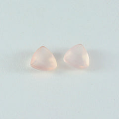 Riyogems 1 pc quartz rose rose à facettes 11x11 mm forme trillion a1 pierres précieuses de qualité