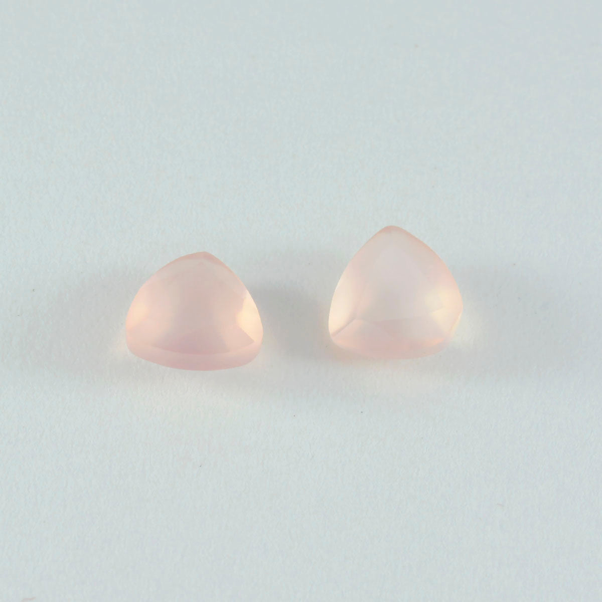 Riyogems 1PC Pink Rose Quartz Faceted 12x12 mm Trillion Shape Good Quality Stone