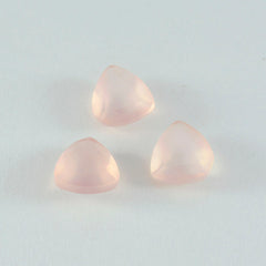 Riyogems 1pc quartz rose à facettes 13x13mm forme trillion pierre précieuse de belle qualité