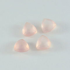 Riyogems 1PC Pink Rose Quartz Faceted 14x14 mm Trillion Shape beautiful Quality Loose Gem