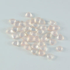 Riyogems 1 pièce de quartz rose à facettes 5x5 mm en forme de trillion, pierre précieuse de qualité mignonne