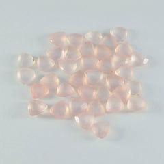 Riyogems 1PC Pink Rose Quartz Faceted 7x7 mm Trillion Shape AA Quality Loose Gems