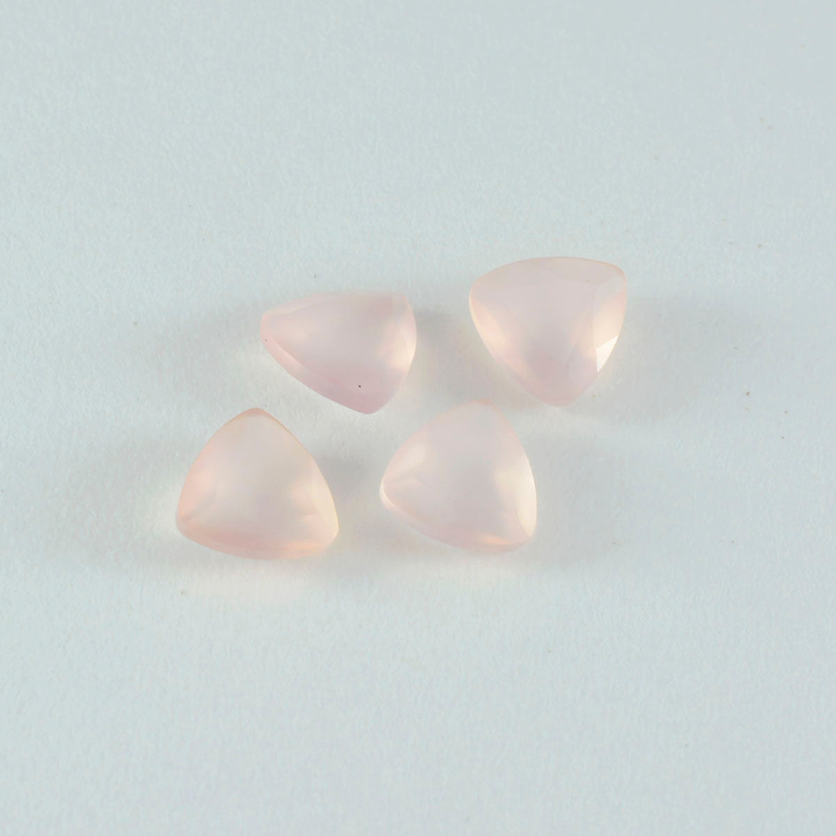 Riyogems 1PC Pink Rose Quartz Faceted 8x8 mm Trillion Shape AAA Quality Loose Stone