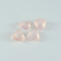 Riyogems 1PC Pink Rose Quartz Faceted 8x8 mm Trillion Shape AAA Quality Loose Stone