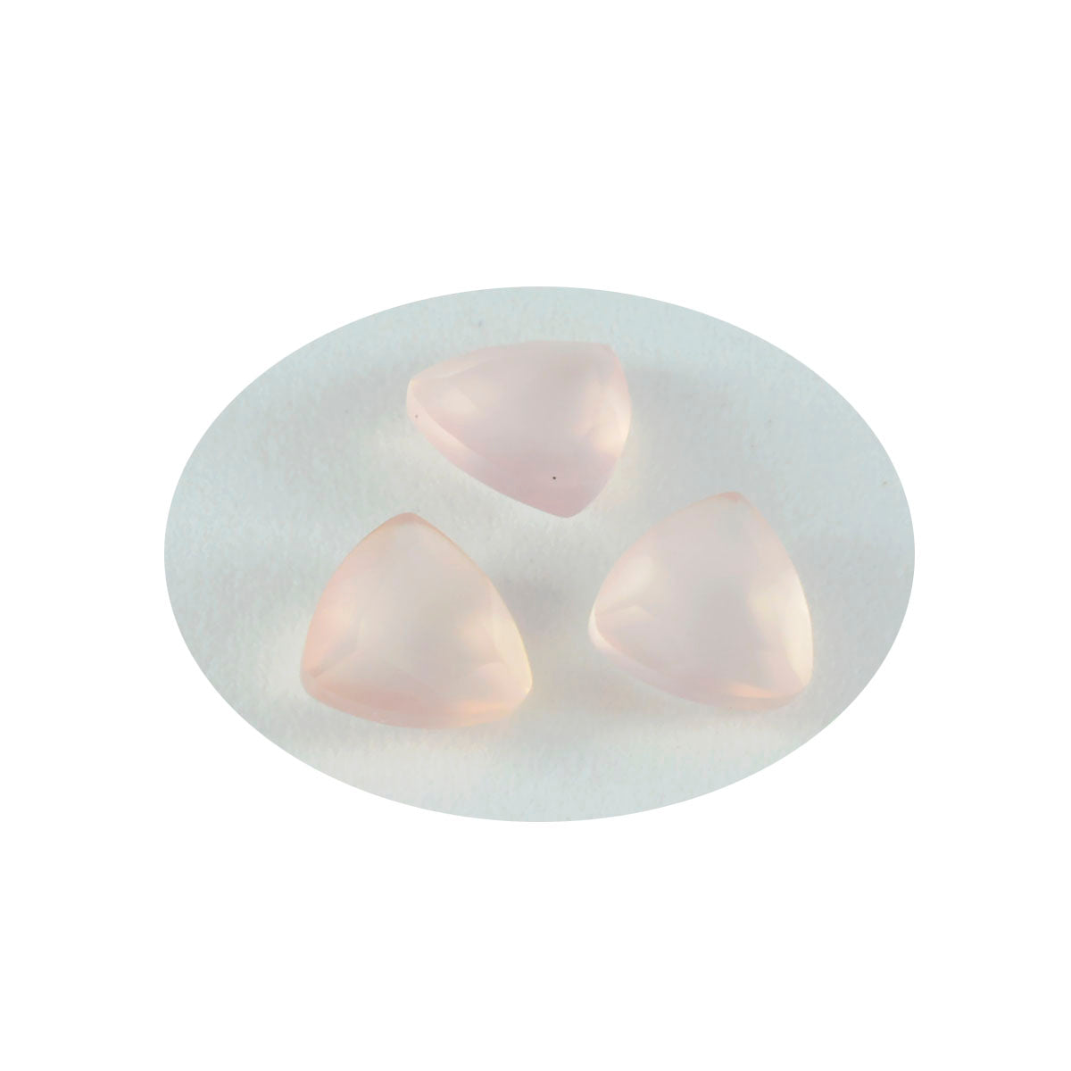 Riyogems 1PC Pink Rose Quartz Faceted 9x9 mm Trillion Shape A+ Quality Loose Gemstone