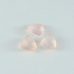 Riyogems 1PC Pink Rose Quartz Faceted 9x9 mm Trillion Shape A+ Quality Loose Gemstone