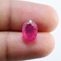 riyogems 1pc real red ruby faceted 7x10 mm oval shape great quality loose gem