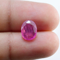 Riyogems 1PC Natural Red Ruby Faceted 7.5x9.5 mm Oval Shape amazing Quality Loose Gem