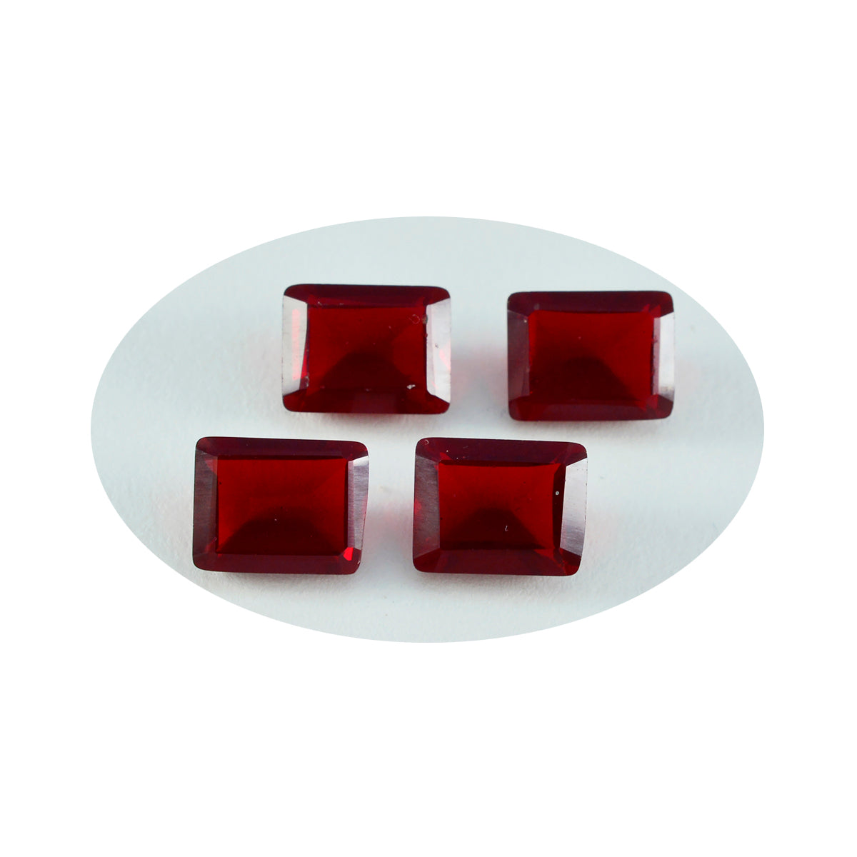 Riyogems 1pc rubis rouge cz facettes 10x12mm forme octogonale belle qualité pierres précieuses en vrac