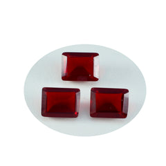 Riyogems 1 Stück roter Rubin mit CZ, facettiert, 10 x 14 mm, achteckige Form, hübscher, hochwertiger loser Stein